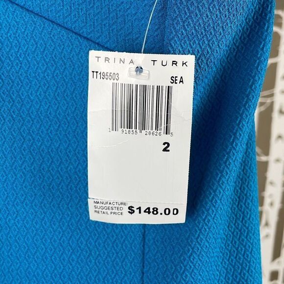 Trina Turk High Neck Ruffle Hem Mini Dress 2 - Picture 7 of 9